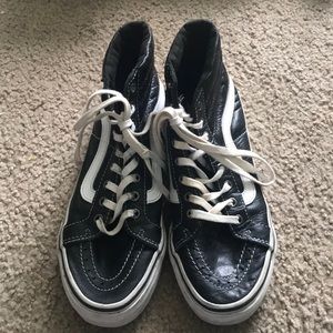 Leather hi top vans